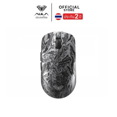 WIRELESS MOUSE (เมาส์ไร้สาย) AULA X9MAX BLACK liquid TRI-MODE POLLING RATE 8K PAW3395