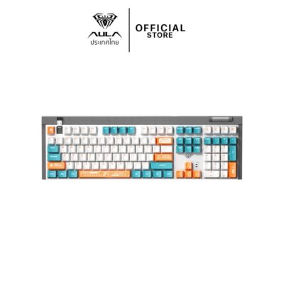 AULA F3050 (White/Green) BLUE SWITCH MECHANICAL KEYBOARD