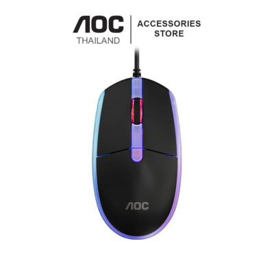 MOUSE (เมาส์) AOC GM150 BLACK WIRED GAMING MOUSE