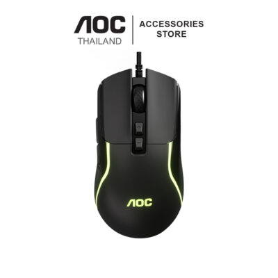 MOUSE (เมาส์) AOC GM170 BLACK WIRED GAMING MOUSE