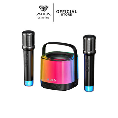 WIRELESS SPEAKER + MIC (ลำโพงไมโครโฟนไร้สาย) KARAOKE SPEAKER+2 WIRELESS MIC AULA K11
