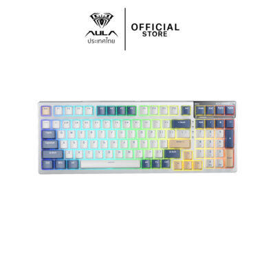AULA F98 BLUE WHITE MECHANICAL KEYBOARD
