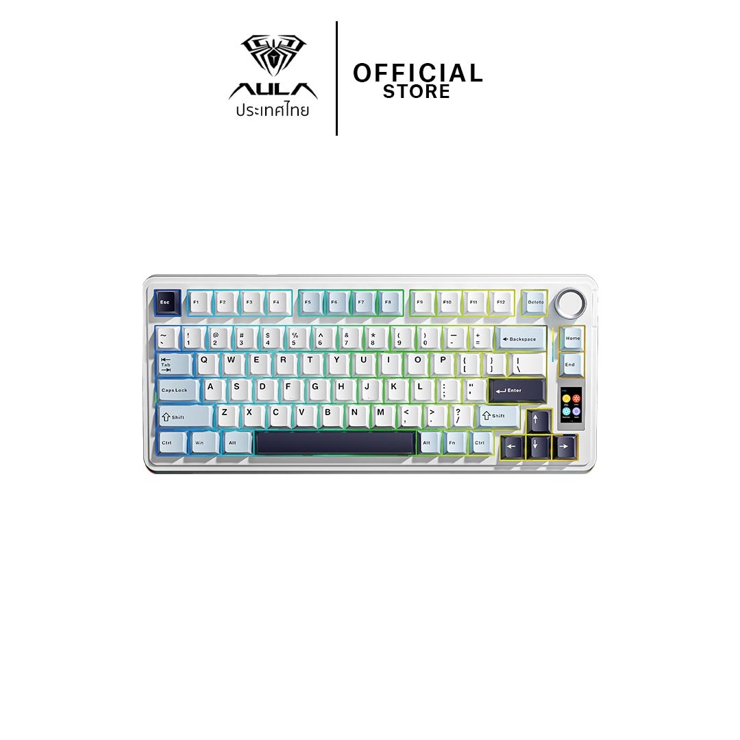 WIRELESS KEYBOARD (คีย์บอร์ดไร้สาย) AULA S75PRO GRACIER-BLUE STAR VECTOR SWITCH