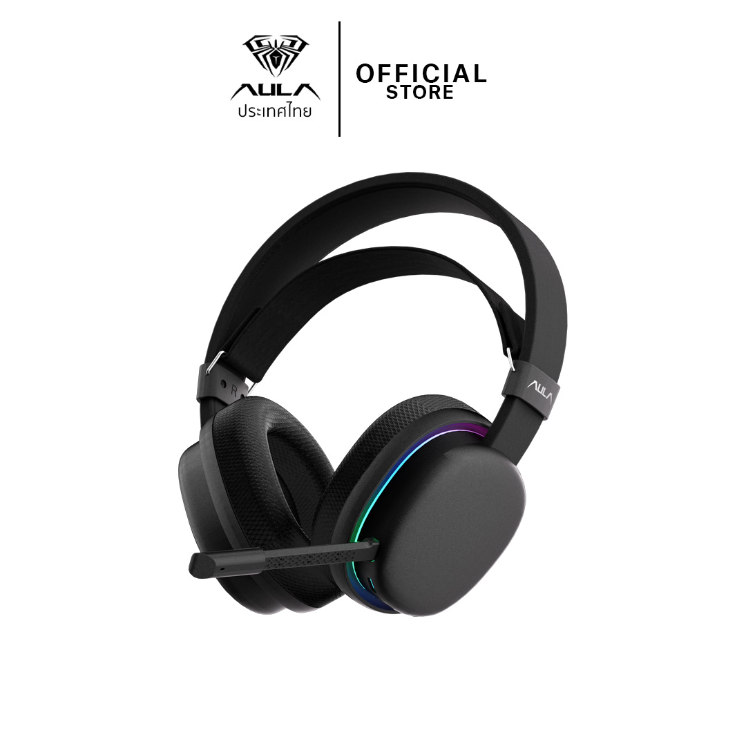 WIRELESS HEADSET (หูฟังไร้สาย) AULA G7 (BLACK) GAMING HEADSET