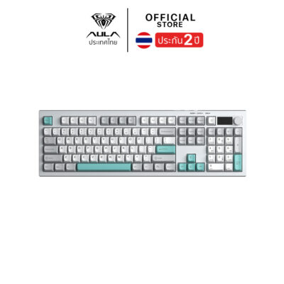 WIRELESS KEYBOARD (คีย์บอร์ดไร้สาย) AULA S102PRO (GRAY) TRI-MODE