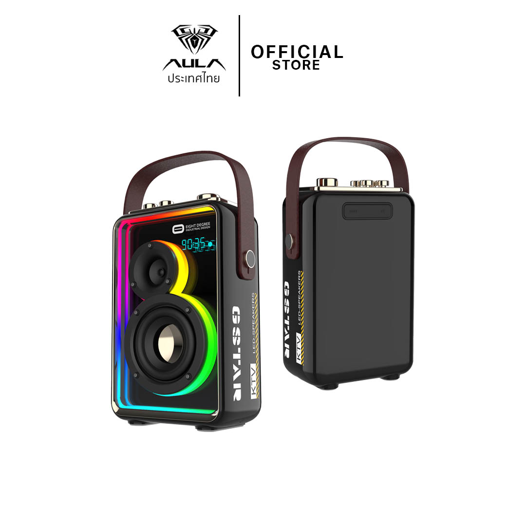 WIRELESS SPEAKER+MIC (ลำโพงไมโครโฟนไร้สาย) AULA K22 BLACK - Image 2